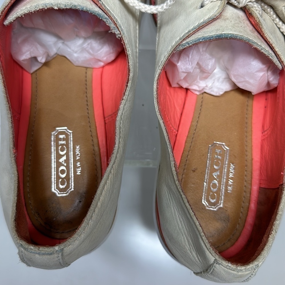 Coach Zinnia Nubuck Leather Tassel Oxford Loafer Light Sand 7 - Picture 10 of 11